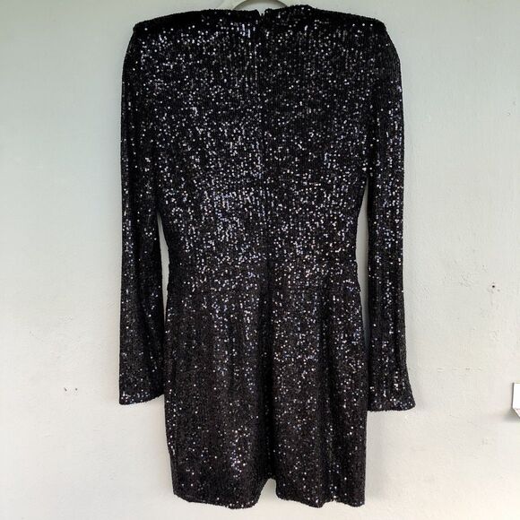 Ramy Brook Sequin Mini Dress Women 6 Becky Faux Wrap Deep-V Cocktail  Party - Picture 7 of 16
